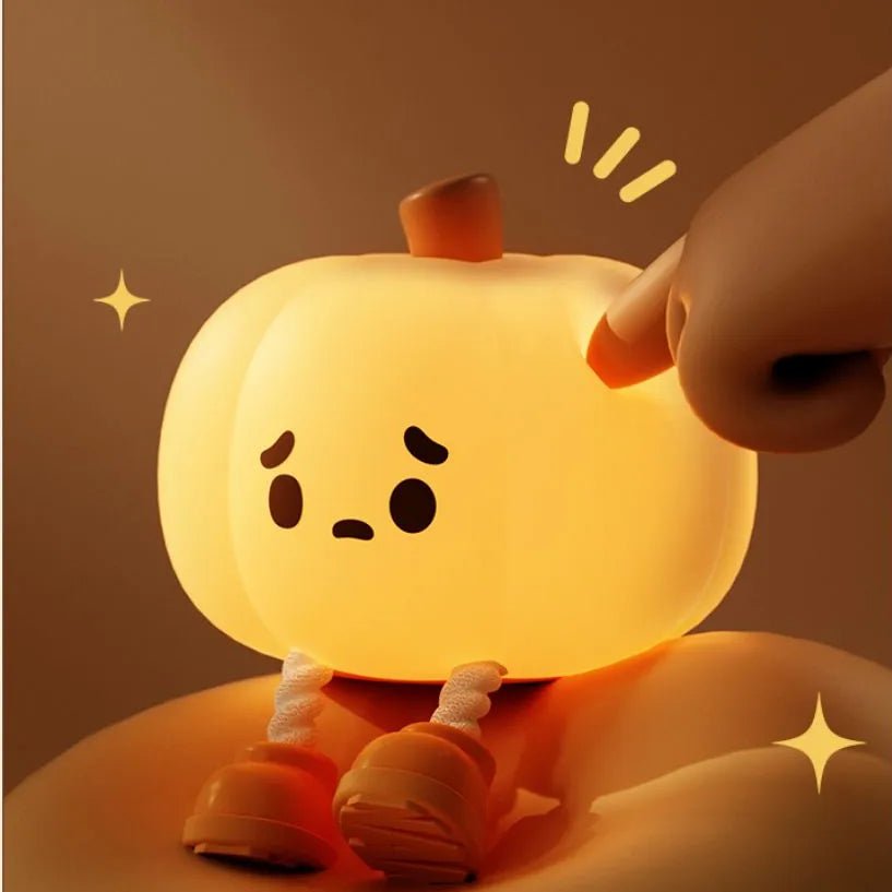 Home Decor Halloween Pumpkin Night Light Cute Soft Silicone Lamp Touch Dimmable Rechargeable Bedside Decor Light Kids Gifts Halloween Decorations - Storehouse Essentials