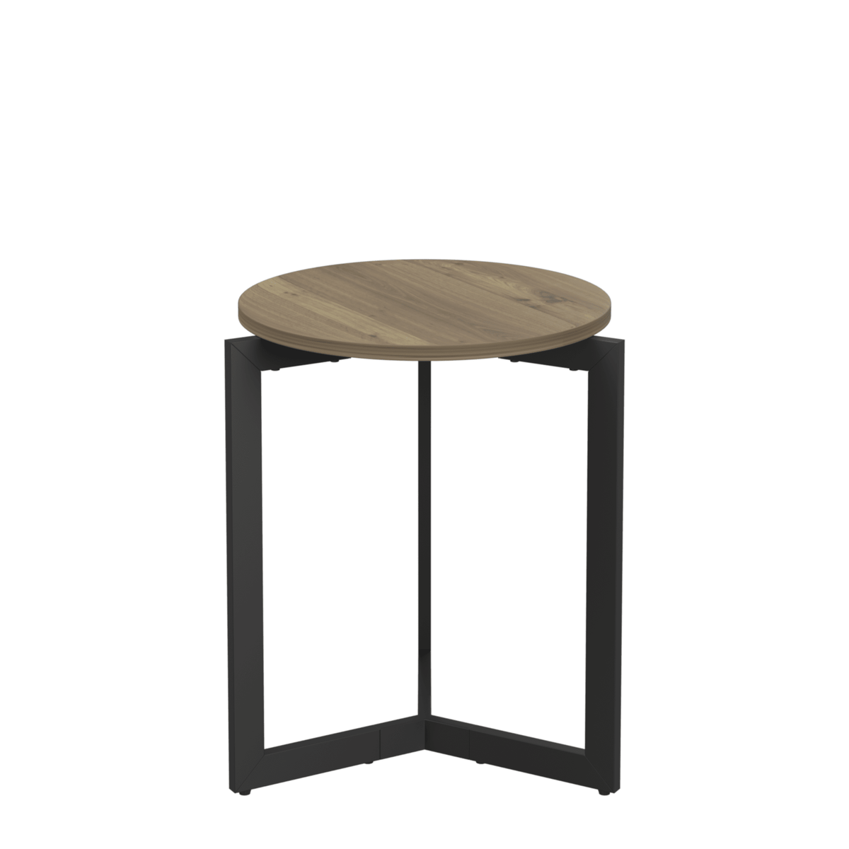 Round Side Table with Metal Frame – Brown - Storehouse Essentials