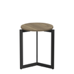 Round Side Table with Metal Frame – Brown - Storehouse Essentials