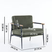 Green Chenille Reading Armchair with Metal Frame - Storehouse Essentials