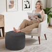 Round Plush Pouf Ottoman, 20