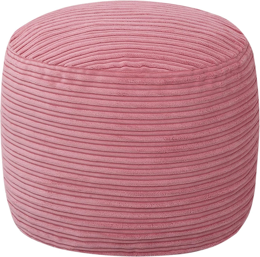 Round Plush Pouf Ottoman, 20