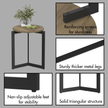 Round Side Table with Metal Frame – Brown - Storehouse Essentials