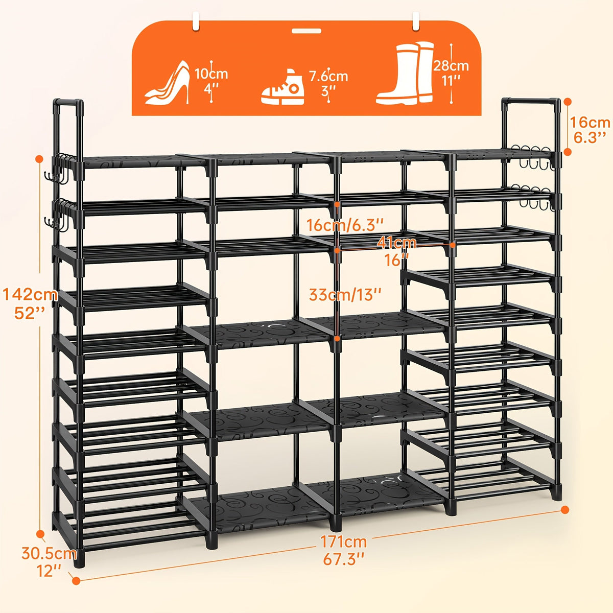 Stackable Shoe Rack & Bookshelf - Storehouse Essentials