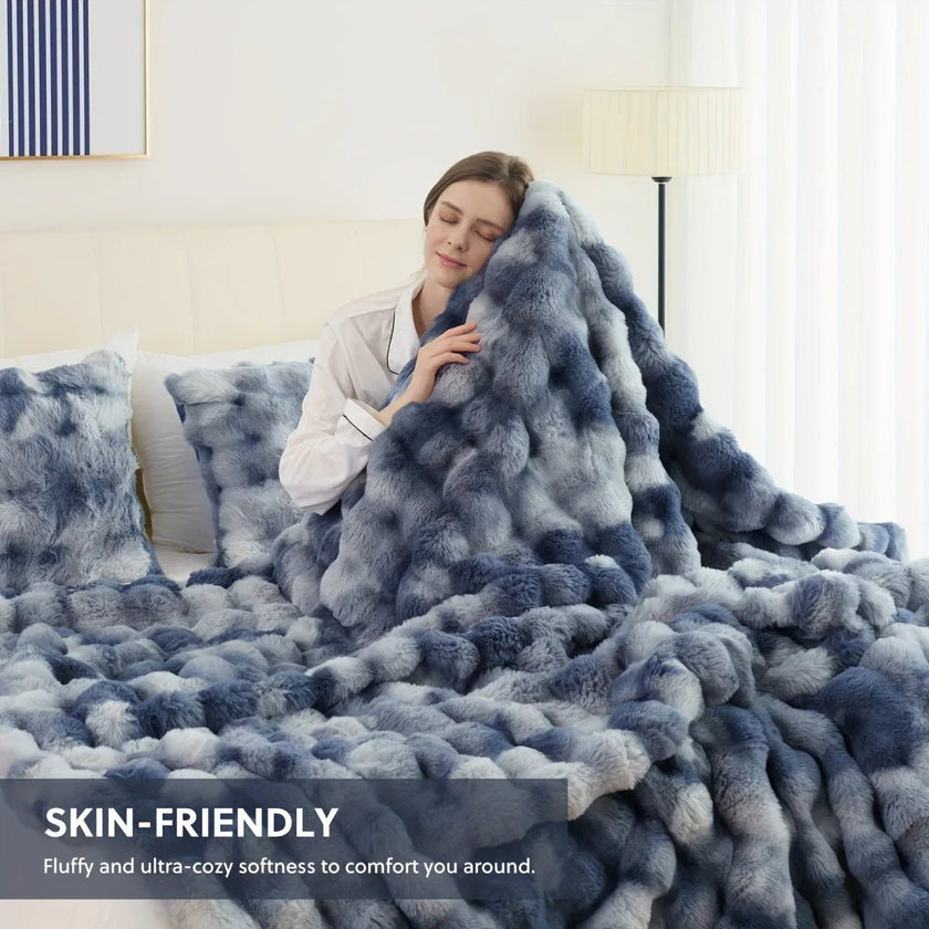 Faux Rabbit Fur Fleece Throw Blanket - Storehouse Essentials