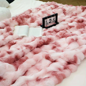 Faux Rabbit Fur Fleece Throw Blanket - Storehouse Essentials