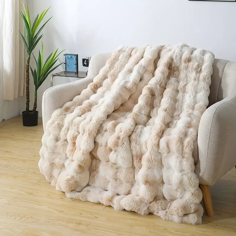 Faux Rabbit Fur Fleece Throw Blanket - Storehouse Essentials