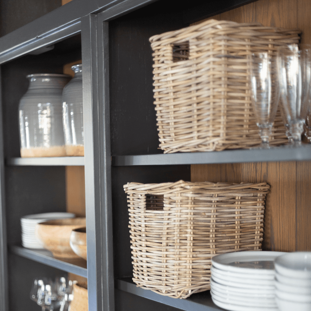Rattan Square Kubu Storage Baskets - Storehouse Essentials