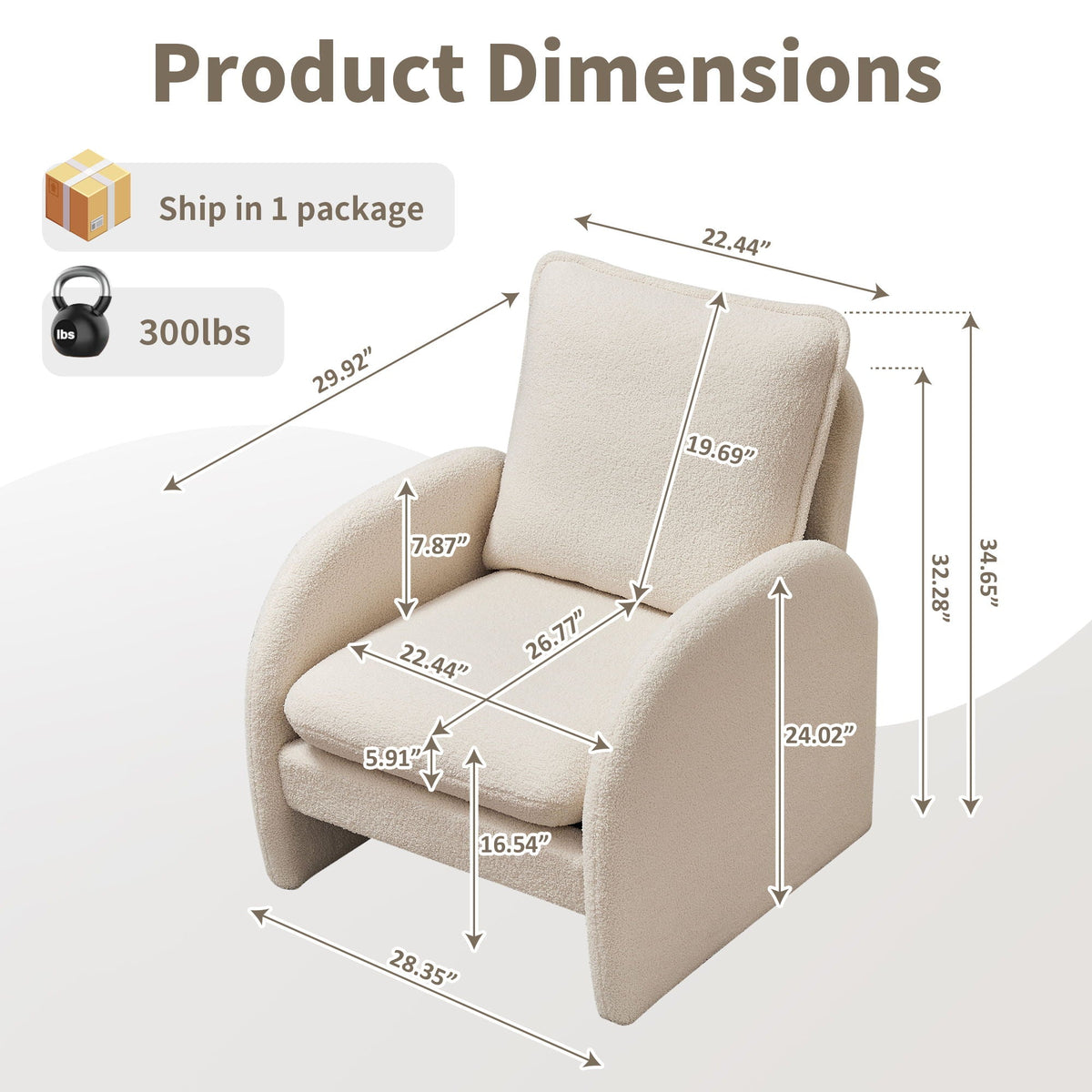 Modern Sherpa Accent Chair - Storehouse Essentials
