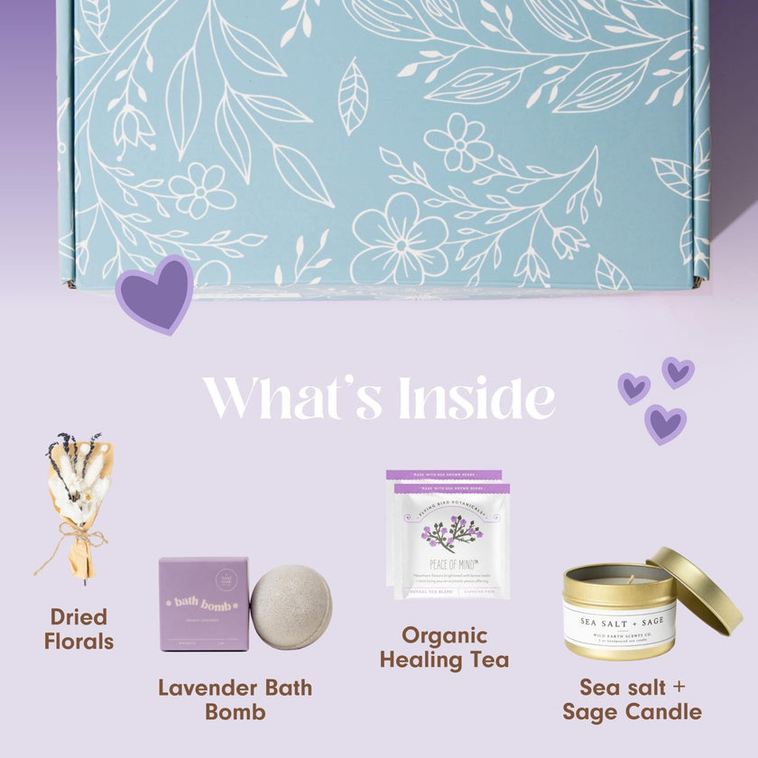 Mini Lavender Spa Gift Set – Candle, Bath Bomb, Soap & Card - Storehouse Essentials