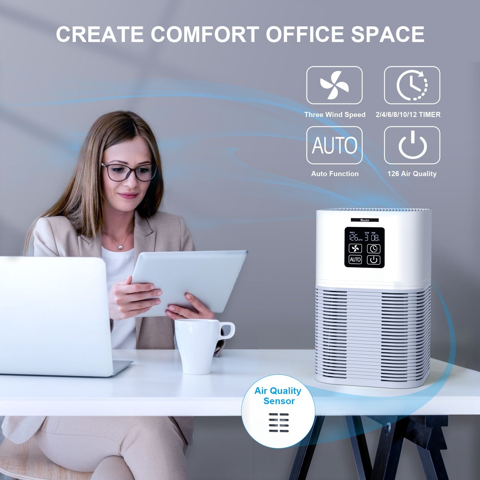 VEWIOR Dual Function Air Purifier with H13 Filters - Odor Eliminator for Home & Office, Includes Aromatherapy Feature - Storehouse Essentials