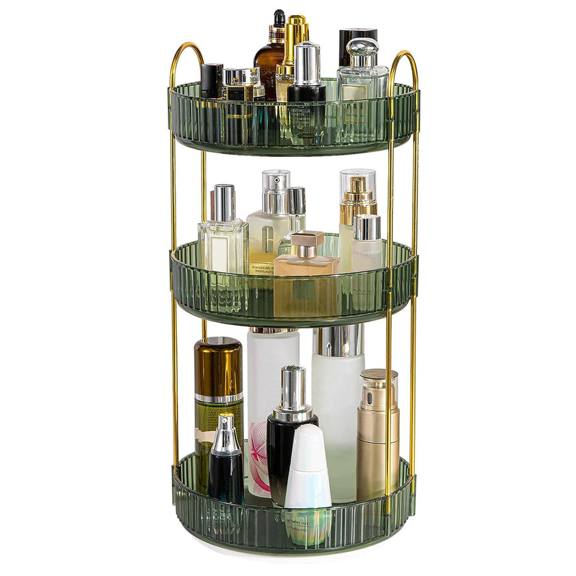 Spinning Makeup Storage Rack - Heavy - Duty 3 Tier Cosmetic Organizer - Storehouse Essentials