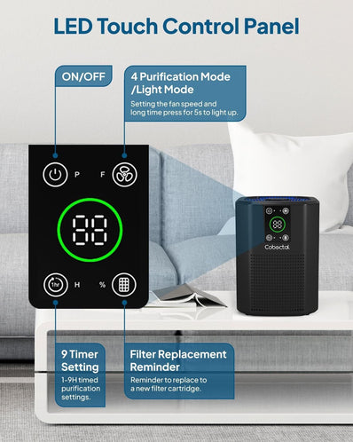 Desktop Air Cleaner for Bedroom and Office – H13 True HEPA Filter with Sleep Mode - Storehouse Essentials