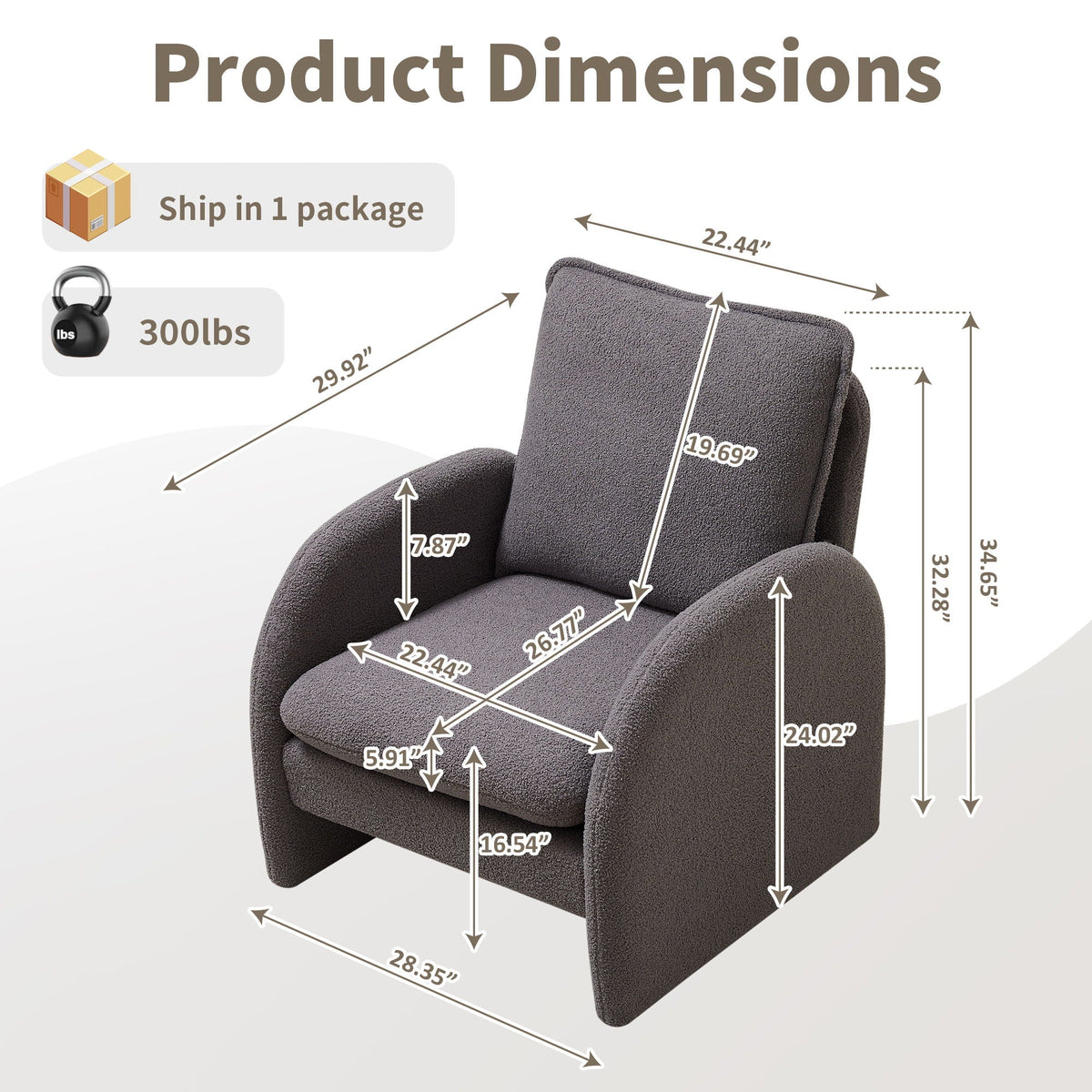 Modern Sherpa Accent Chair - Storehouse Essentials