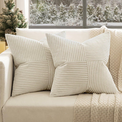 Olive Green Corduroy Pillow Covers, 16x16 (Set of 2) - Storehouse Essentials