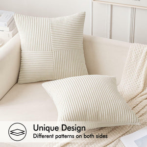 Olive Green Corduroy Pillow Covers, 16x16 (Set of 2) - Storehouse Essentials